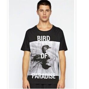Ksubi Bird of Paradise Short Sleeve Graphic Cotton T-Shirt Black Men Size Small